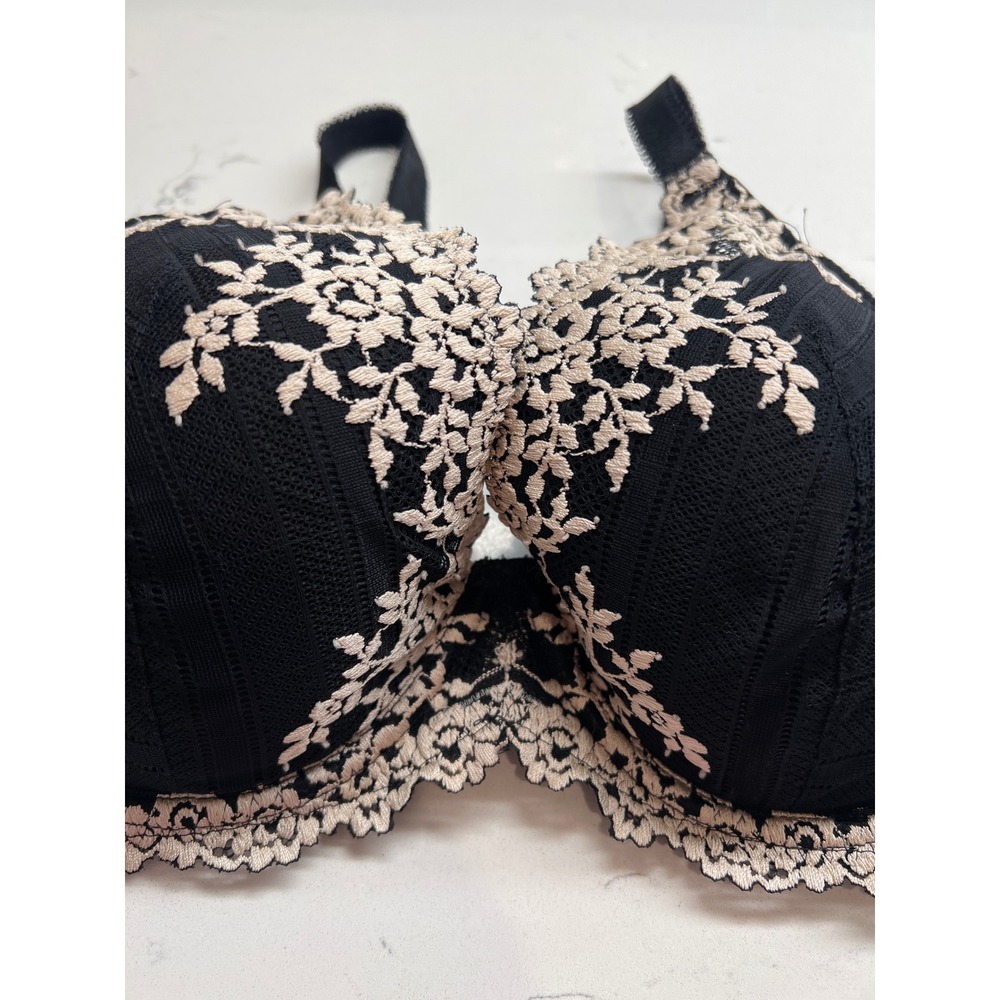 Wacoal Black Lace Trim Full Figure Bra 36DDD Support Comfort - Picture 2 of 10